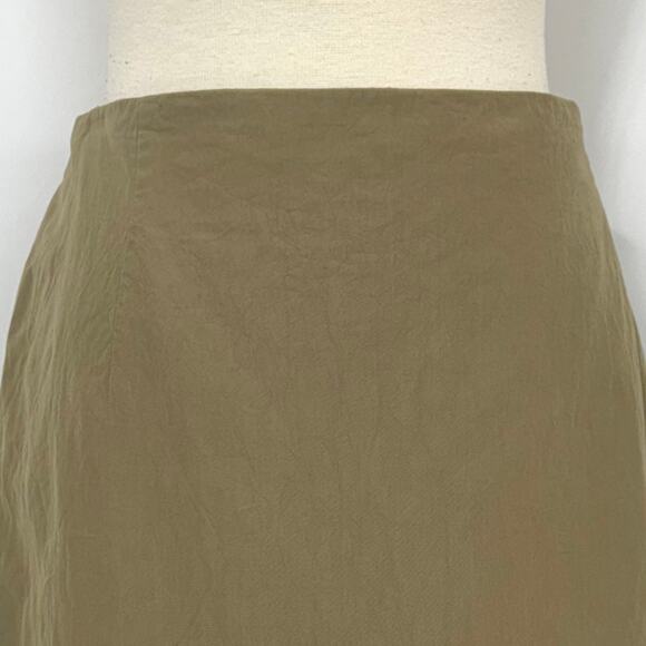 Escada Silk Pencil Skirt Asymmetrical Wrap Hem in Beige/Taupe Size 42 (US12) - Picture 2 of 11